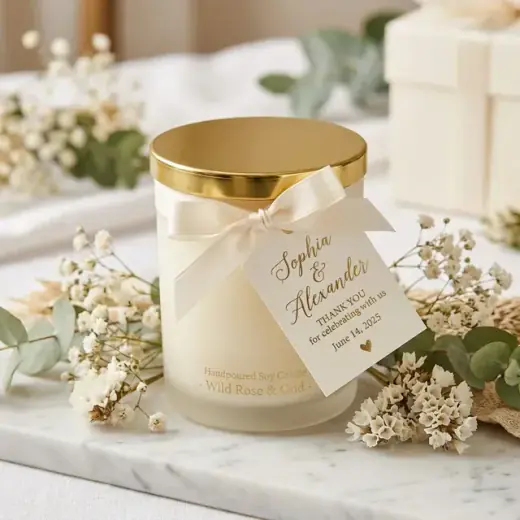 Lilin Aromaterapi Jar Kaca Frosted Tutup Gold