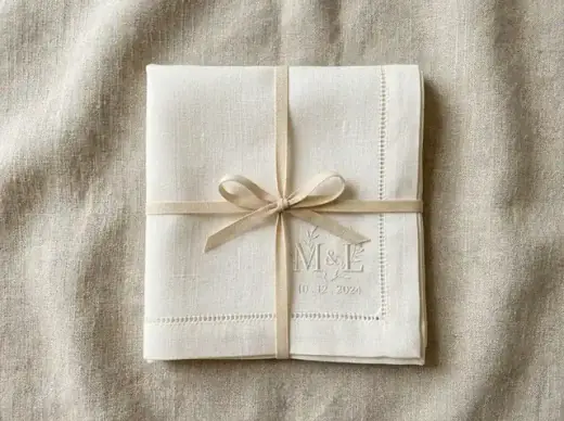 Saputangan Kain Linen Bordir Monogram