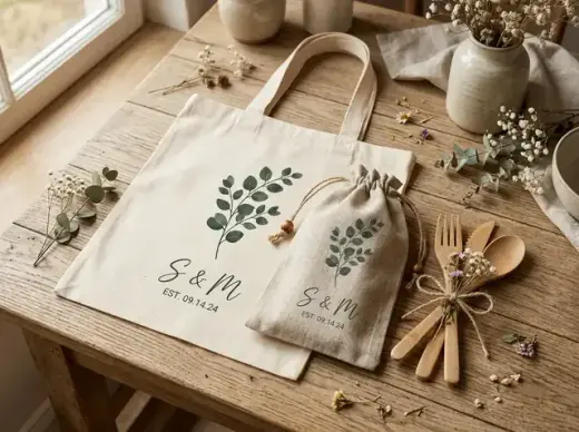 Paket Eco Tote Bag Kanvas & Pouch Alat Makan